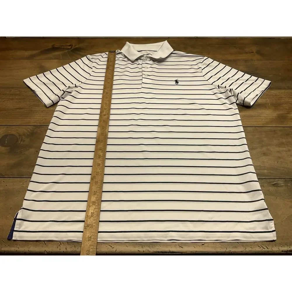 Polo Ralph Lauren Performance Shirt Mens Medium Striped Short Sleeve Stretch